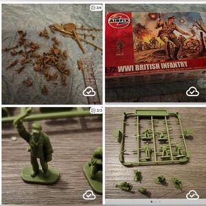 WWI British Infantry Mini Soldiers & Mini Green Soldiers, Lot of 2